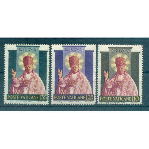 Vatican 1954 - Y & T n. 200/02 - Pope Pius X (Michel n. 220/22)
