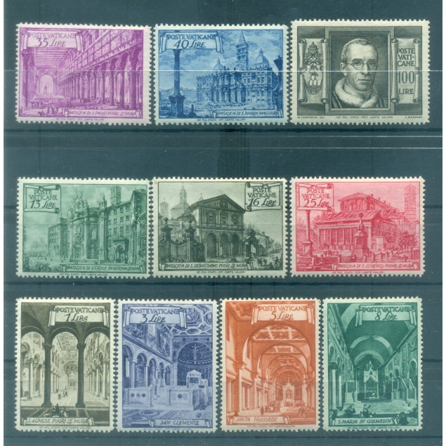 Vatican 1949 - Y & T. n. 140/49 - Eglises et basiliques romaines (Michel n. 149/58A) (ii)
