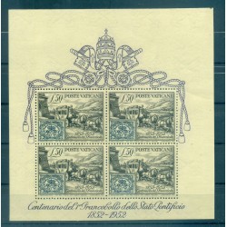 Vatican 1952 - Y & T  sheet n. 1 - Papal States stamp centenary