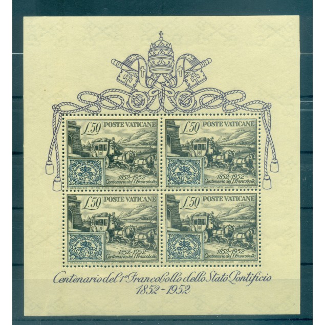 Vatican 1952 - Y & T. feuillet n. 1 - Centenaire du timbre (Michel n. 1) (ii)