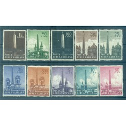 Vatican 1959 - Y & T. n. 35/44 poste aérienne - Série courante (Michel n. 317/26)