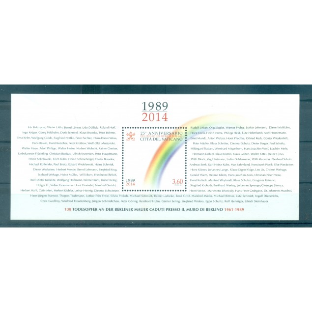 Vatican 2014 - Y & T n. F1672 - Berlin Wall (Michel sheet n. 47)