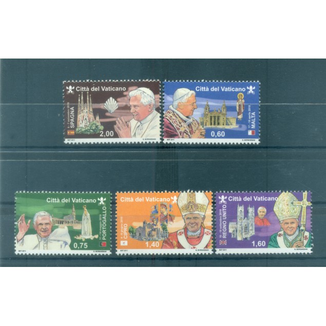 Vatican 2011 - Y & T n. 1574/78 - Journeys of Pope Benedict XVI (Michel n. 1721/25)