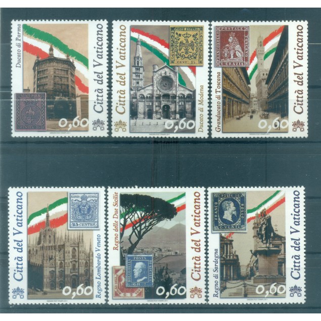 MONUMENTI & STAMP ON STAMP VATICAN 2011 150Â° UnitÃ  d'Italia set+blocks