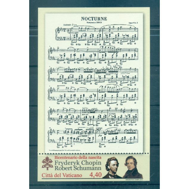 Vatican 2010 - Y & T feuillet n. 36  - Grands compositeurs (Michel feuillet n. 34)