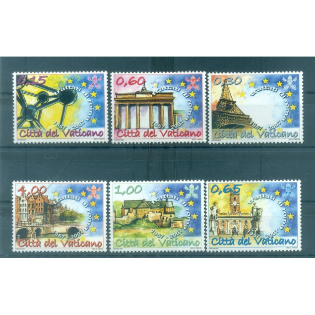 Vaticano 2007 - Mi. n. 1583/1588 + BL 30 - Trattati di Roma