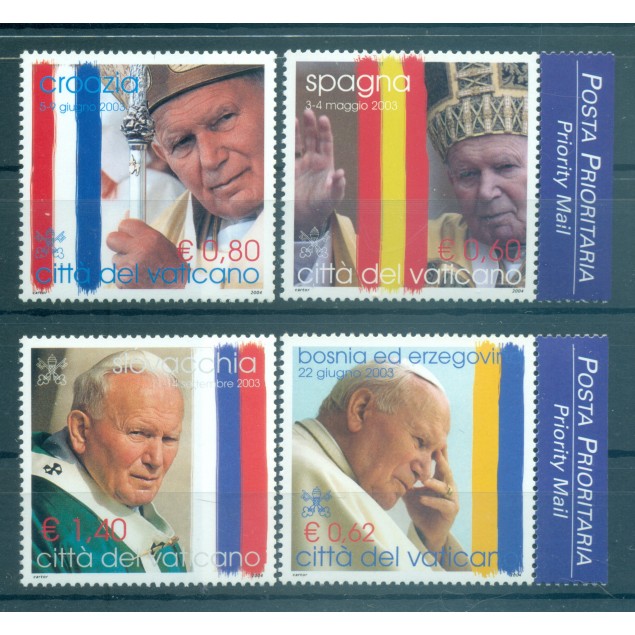 Vatican 2004 - Y & T n. 1328/31 - Voyages du pape Jean-Paul II (Michel n. 1484/87)