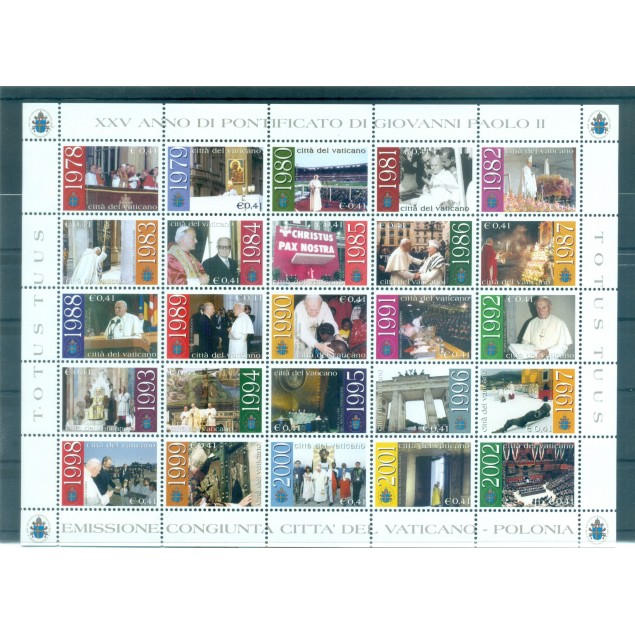 Vatican 2003 - Y & T  n. 1283/1307 - John Paul II (Michel n. 1429/53KB)