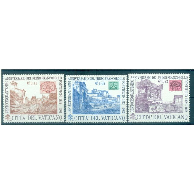 Vatican 2002 - Y & T n. 1263/65 - First Pontifical Stamp (Michel n. 1407/09)