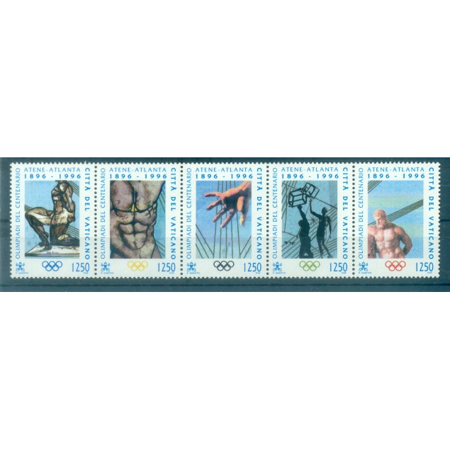 Vaticano 1996 - Y & T n. 1038/42 - Centenario delle Olimpiadi Moderne (Michel n. 1174/78)