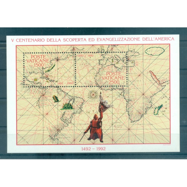 Vatican 1992 - Y & T sheet n. 13 - Discovery of America (Michel sheet n. 13)