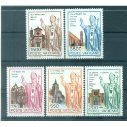 Vatican 1991 - Y & T n. 914/18 - Journeys of Pope John Paul II (Michel n. 1046/50)