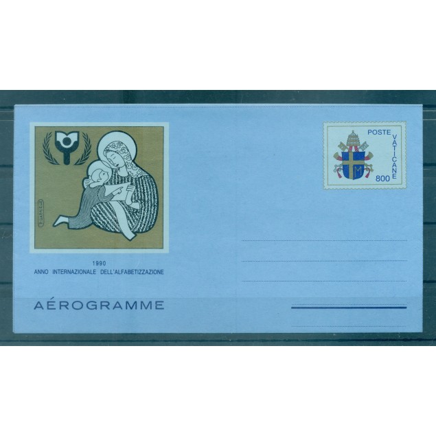 VATICAN 1990 - Biglietto Postale Aerogramma ANNO DELL'ALFABETIZZAZIONE
