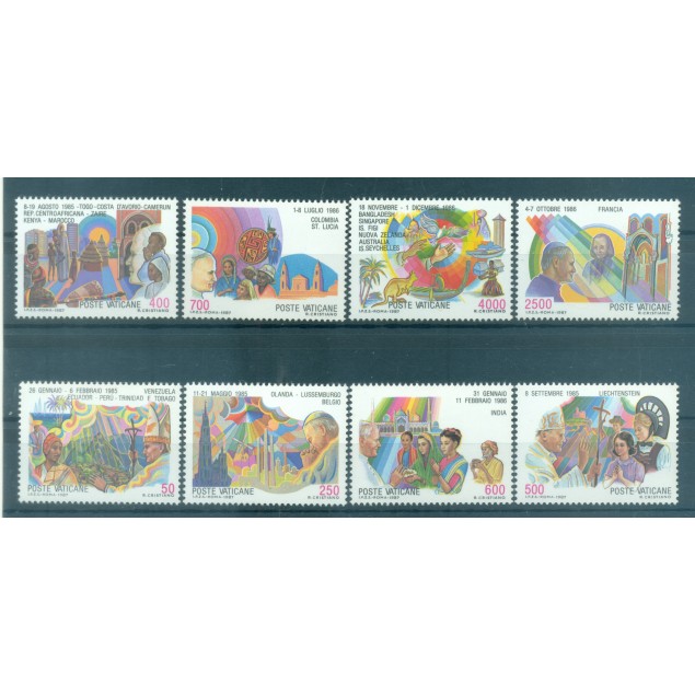 Vatican 1987 - Y & T n. 817/24 - Voyages du pape Jean-Paul II (Michel n. 926/33)