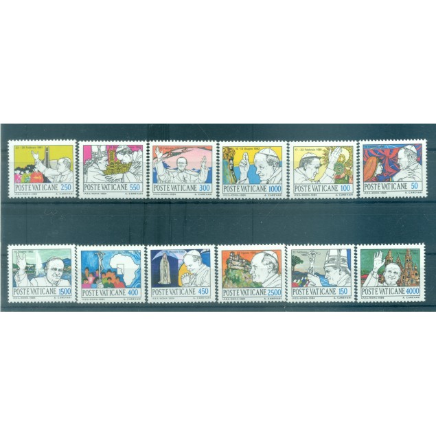 Vatican 1984 - Y & T n. 755/66 - Voyages du pape Jean-Paul II (Michel n. 852/63)