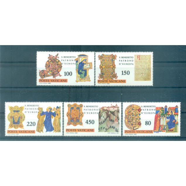 Vaticano 1980 - Y & T n. 689/93 - San Benedetto da Norcia (Michel n. 759/63)