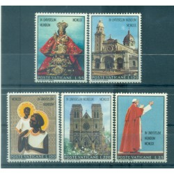 Vatican 1970 - Y & T n. 513/17 - Voyages du pape Paul VI (Michel n. 572/76)