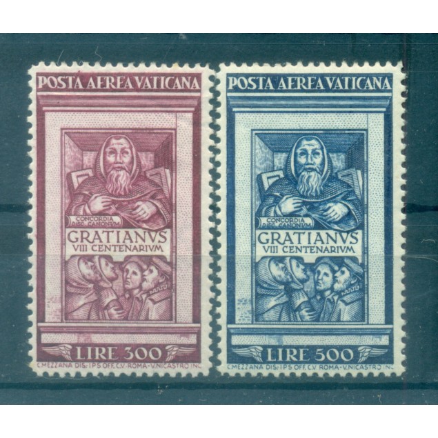 Vatican 1951 - Y & T  n. 20/21 air mail - Gratian (Michel n. 185/86)