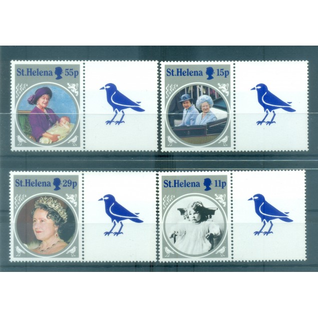 Saint Helena 1985 - Y & T n. 416/19 - Queen mother Elizabeth (Michel n. 418/21)