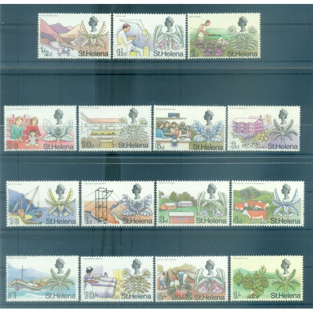 Sant'Elena 1968 - Y & T n. 195/209 - Elisabetta II (Michel n. 196/210)