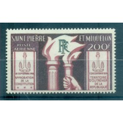 Saint-Pierre et Miquelon 1959 - Yvert et Tellier n. 26 air mail - Constitution (Michel n. 392)