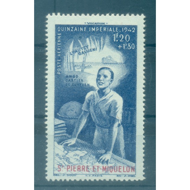 Saint-Pierre et Miquelon 1942 - Y & T n. 3 air mail - Imperial fortnight (Michel n. 326)