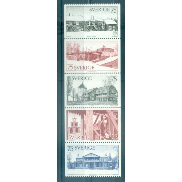 Sweden 1975 - Y & T n. 887/91 - Architectural heritage (Michel n. 908/12)