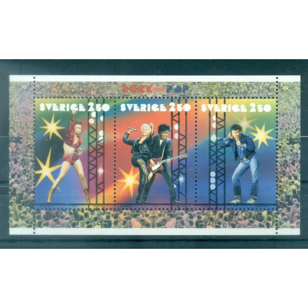 Suède 1991 - Y & T feuillet n. 20 - Musique "Rock" et "Pop" (Michel n. 1685/87)