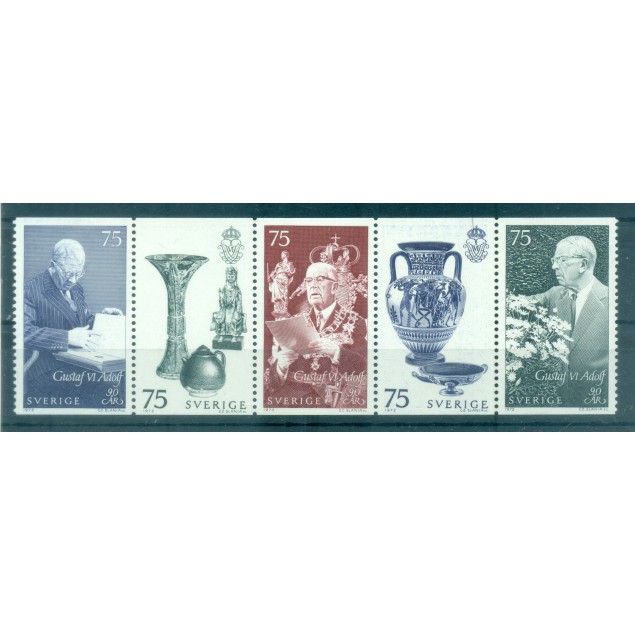 Suède 1972 - Y & T n. 757/61 - Roi Gustave VI Adolphe (Michel n. 781/85)