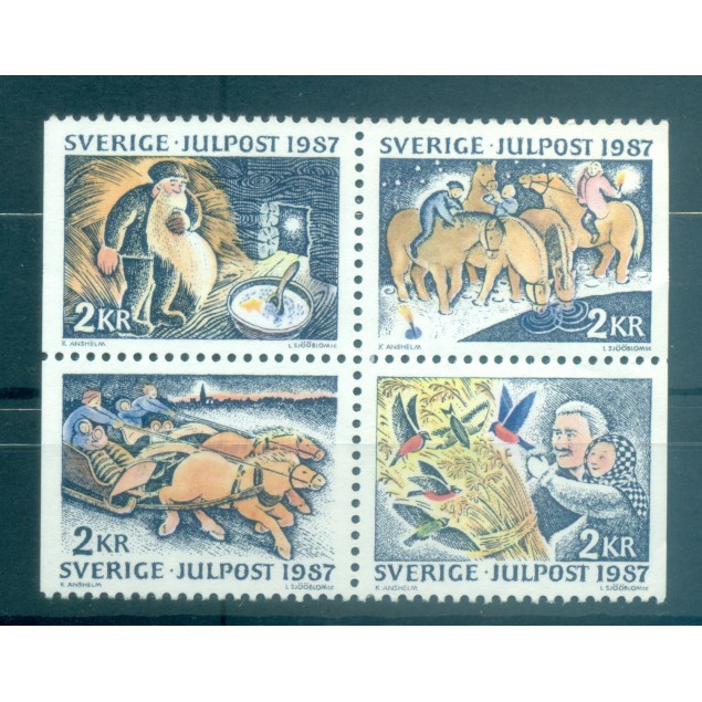 Svezia 1987 - Y & T  n. 1444/47 - Natale (Michel n. 1457/60)