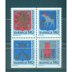 Suède 1981 - Y & T n. 1127/30 - Armoiries de provinces (Michel n. 1145/48)