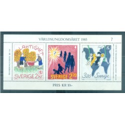 Suède 1985 - Y & T  feuillet n. 13 - Année internationale de la jeunesse (Michel feuillet n. 13)