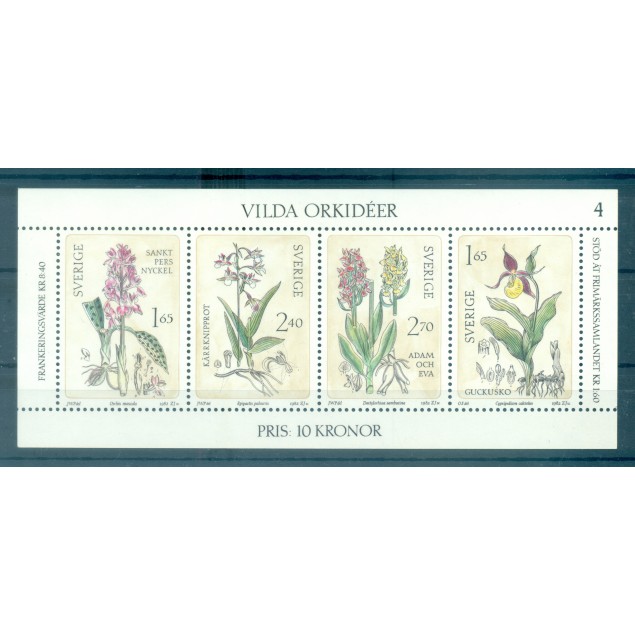 Suède 1982 - Y & T feuillet n. 10 - Orchidées suavages (Michel feuillet n. 10)
