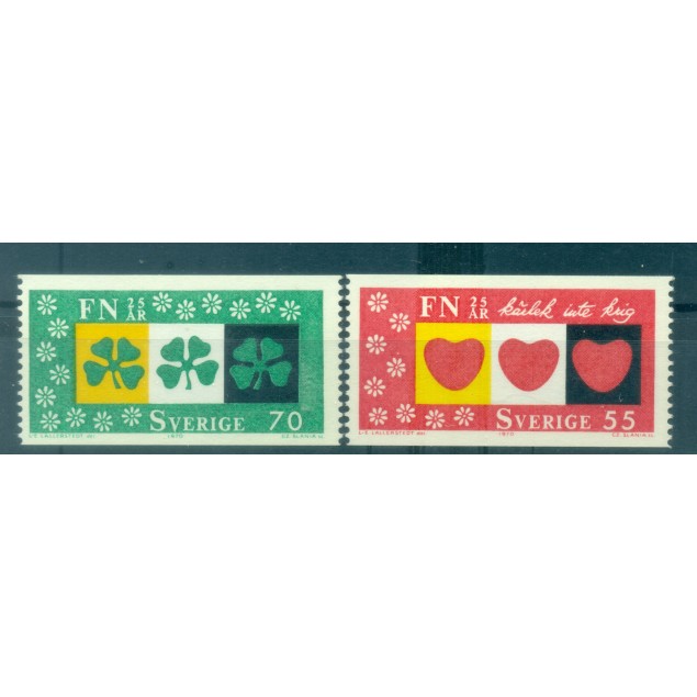 Suède 1970 - Y & T n. 671/72 - ONU (Michel n. 690 A/691 A)