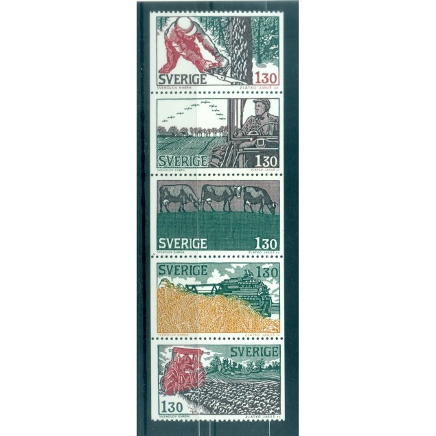 Suède 1979 - Y & T n. 1042/46 - Anno del Contadino (Michel n. 1060/64)
