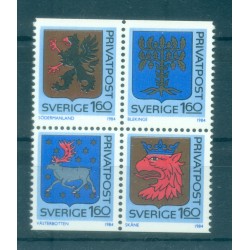 Suède 1984 - Y & T n. 1260/63 - Coats of arms of provinces (Michel n. 1278/81)