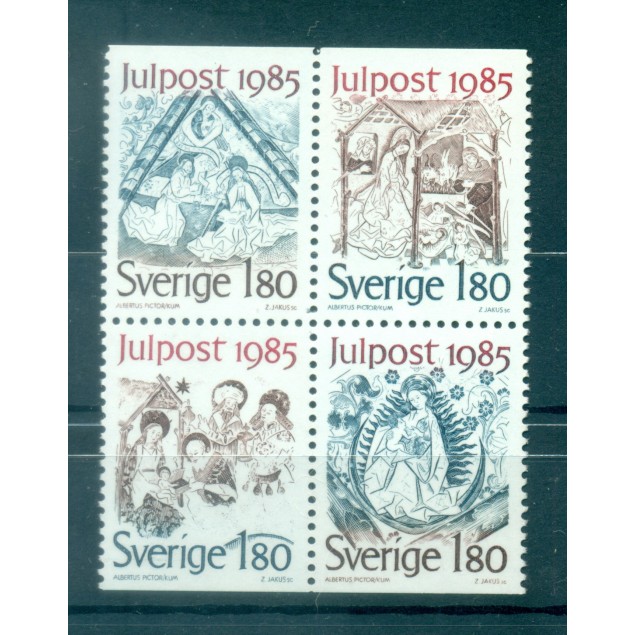 Suède 1985 - Y & T n. 1342/45 - Noël (Michel n. 1360/63)