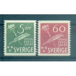 Sweden 1945 - Y & T n. 313/14  - First Swedish newspaper (Michel n. 312/13 A)