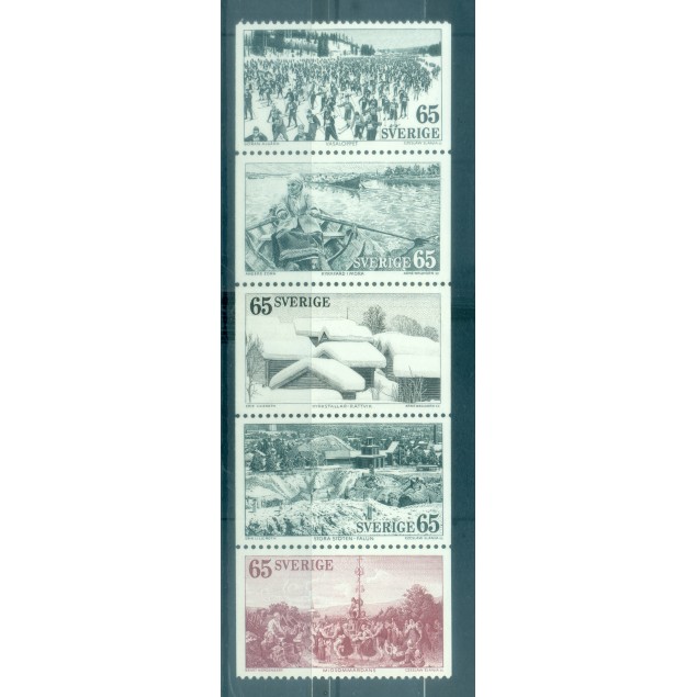 Suède 1973 - Y & T n. 773/77 - Course de ski (Michel n. 794/98)