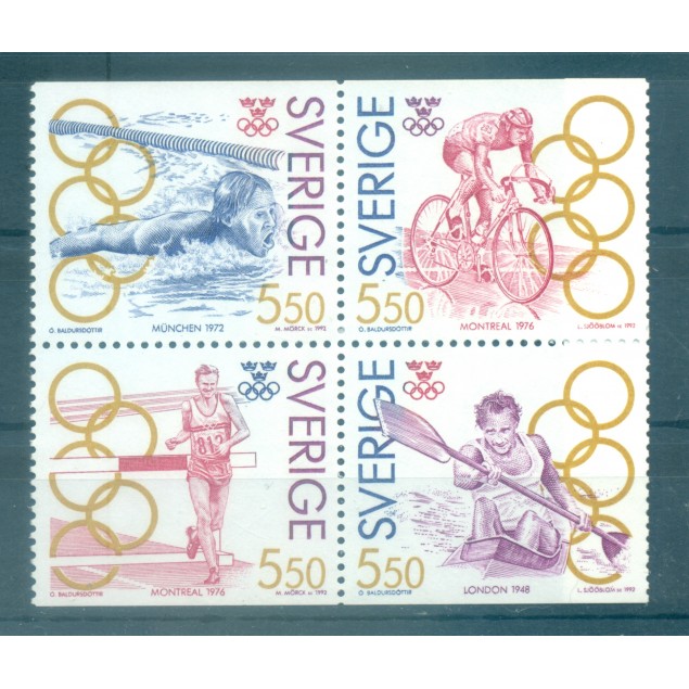 Suède 1992 - Y & T n. 1703/06 - Champions suédois (Michel n. 1721/24)