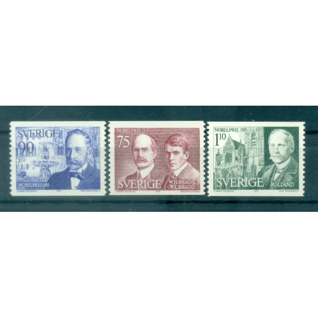 Suède 1975 - Y & T n. 911/13 - Prix Nobel 1915 (Michel n. 932/34)