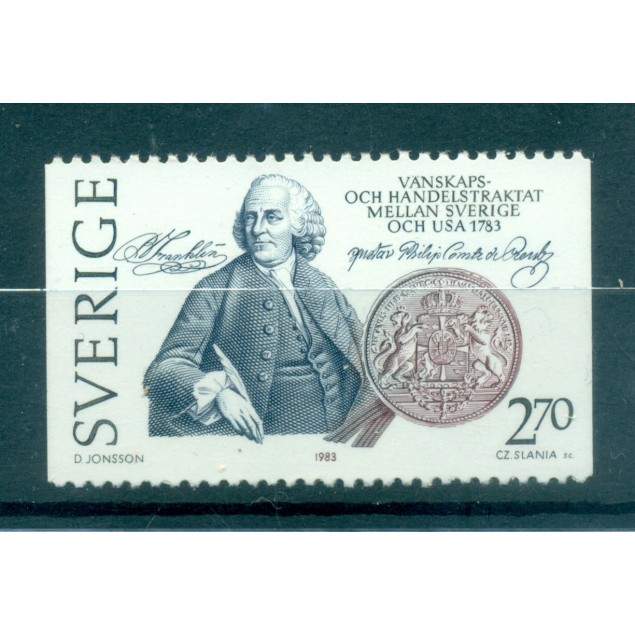 Sweden 1983 - Y & T n. 1214 - Treaty between Sweden and USA (Michel n. 1232)