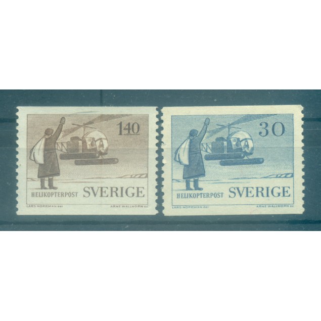 Svezia 1958 - Y & T n. 8/9 posta aerea - Posta per elicottero (Michel n. 434/35 A)