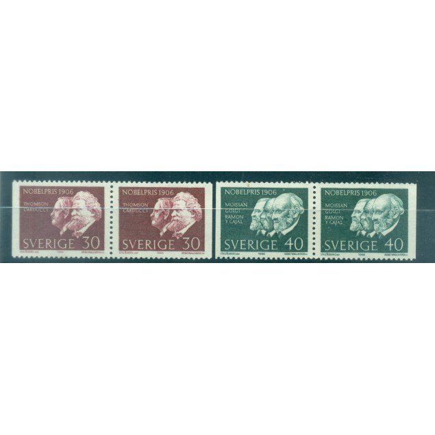 Suède 1966 - Y & T n. 552b/53b - Nobel Prize 1906 (Michel n. 566 Dl/Dr/67 Dl/Dr)