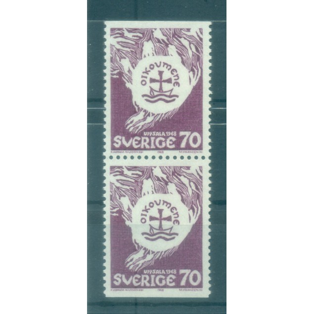 Suède 1968 - Y & T n. 595b - Conseil mondial des Eglises (Michel n. 612 Do/Du)