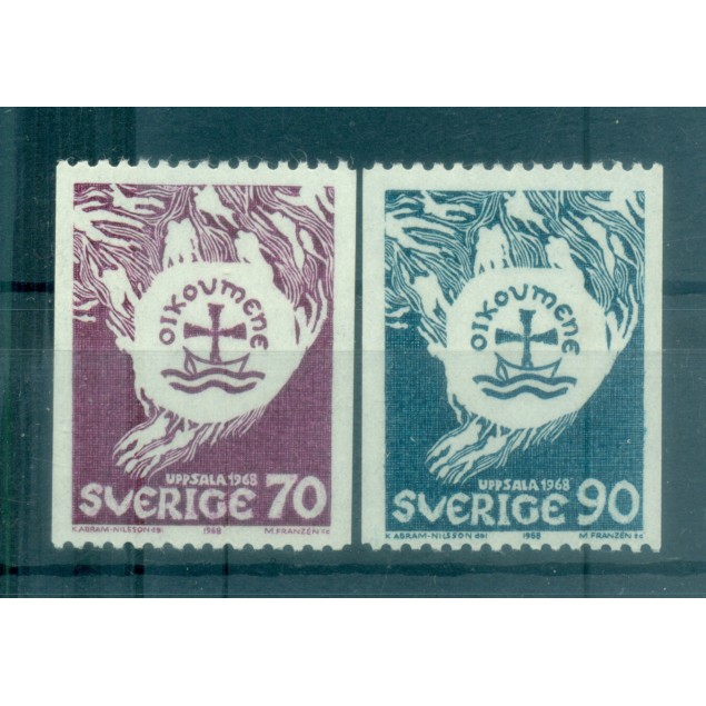 Suède 1968 - Y & T n. 595/96 - Conseil mondial des Eglises (Michel n. 612/13 C)