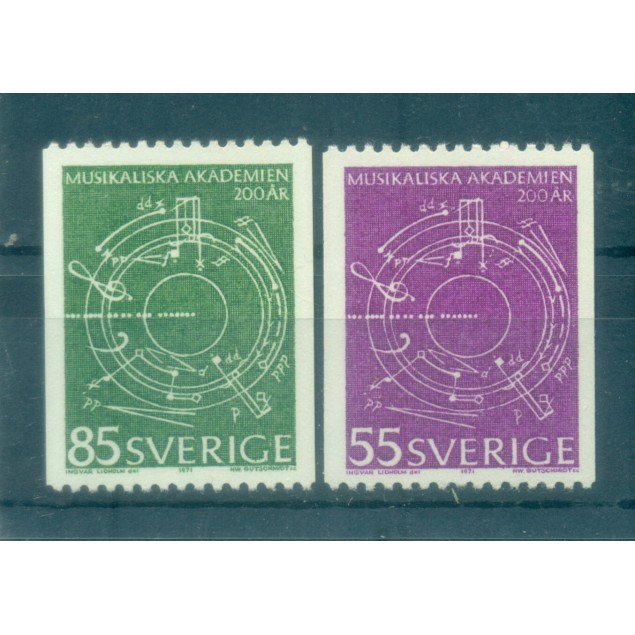 Suède 1971 - Y & T n. 693/94 - Accademia di musica (Michel n. 713/14 C)