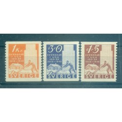 Suède 1948 - Y & T n. 341/43 - Pionniers suédois (Michel n. 340/42 A)