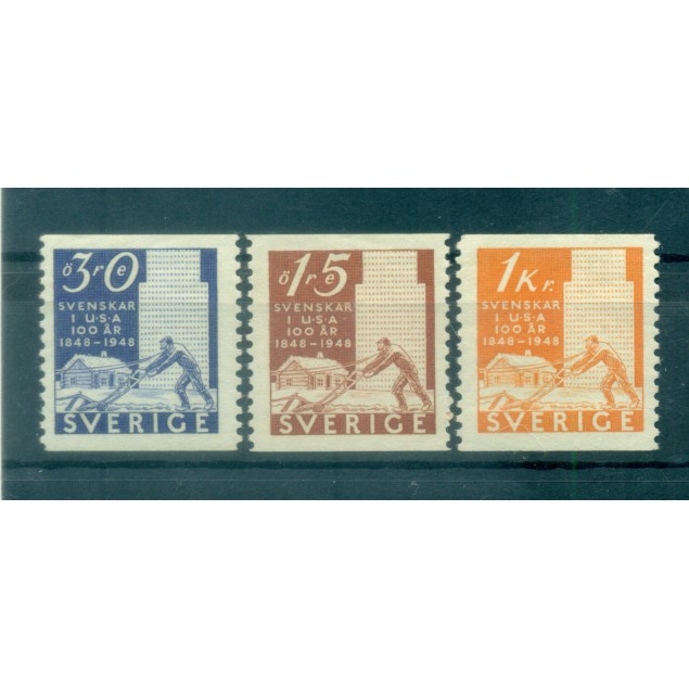 Suède 1948 - Y & T n. 341/43 - Pionniers suédois (Michel n. 340/42 A)