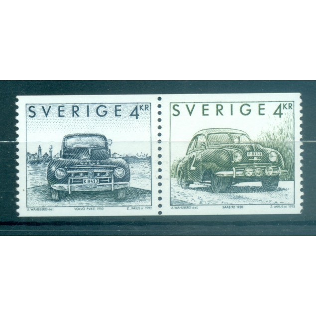Suède 1992 - Y & T n. 1728/29 - Automobiles suédoises (Michel n. 1746/47)